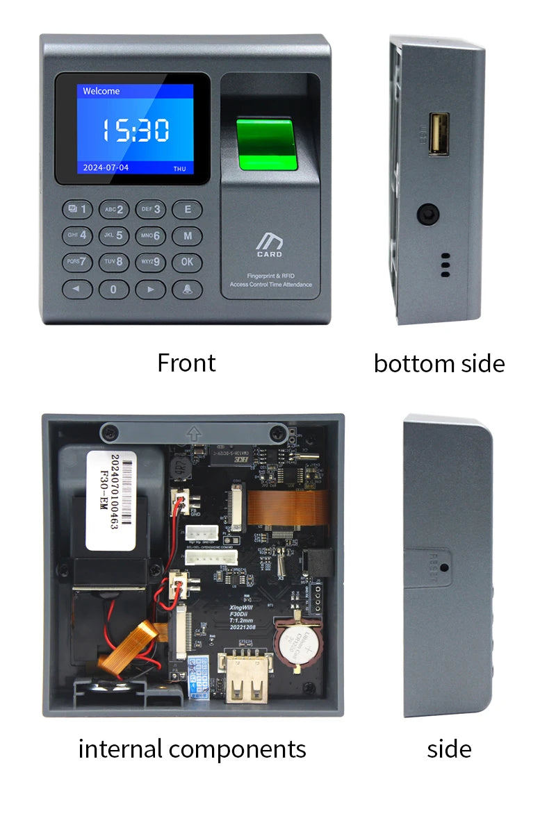 Biometric Fingerprint Scanner RFID Access Control System 1000 User USB Time Recorder Attendance Employee Machine