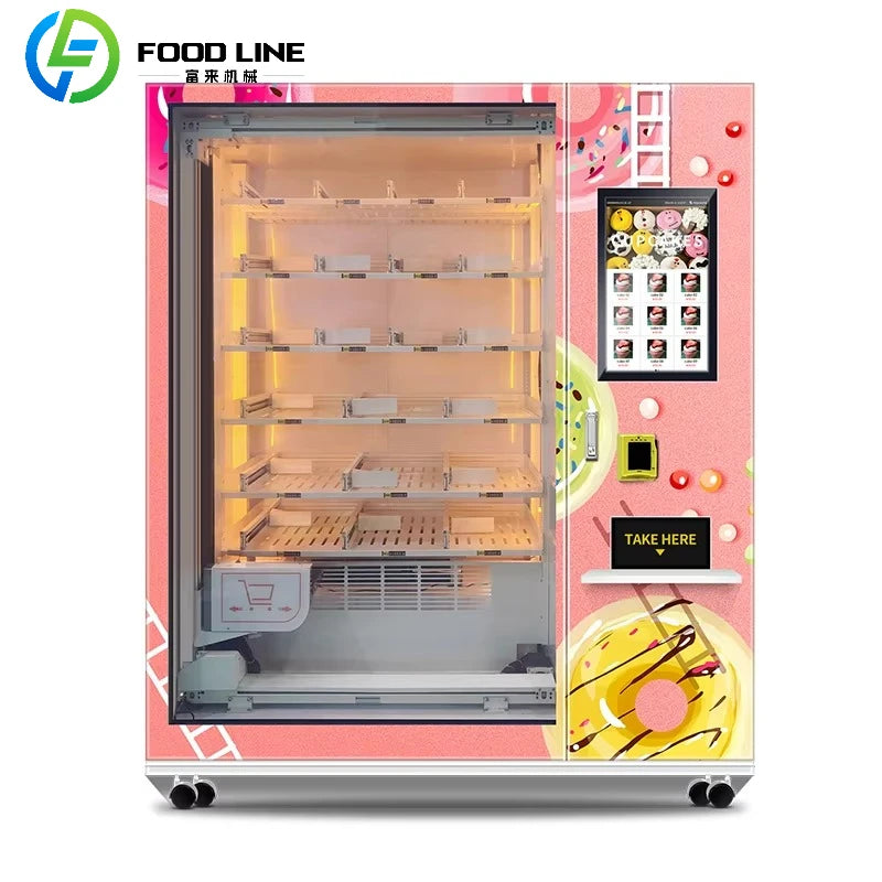 Custom Automated Hot Food Vending Machine for Business Commercial Self Service Hot Meal Vending Machine with Touch Interface