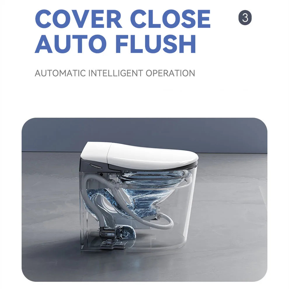 High-End Modern Foot Sensor Flush Innovation Floor Mounted Intelligent Commode Toilet Water Closet Intelligent Smart WC Toilet