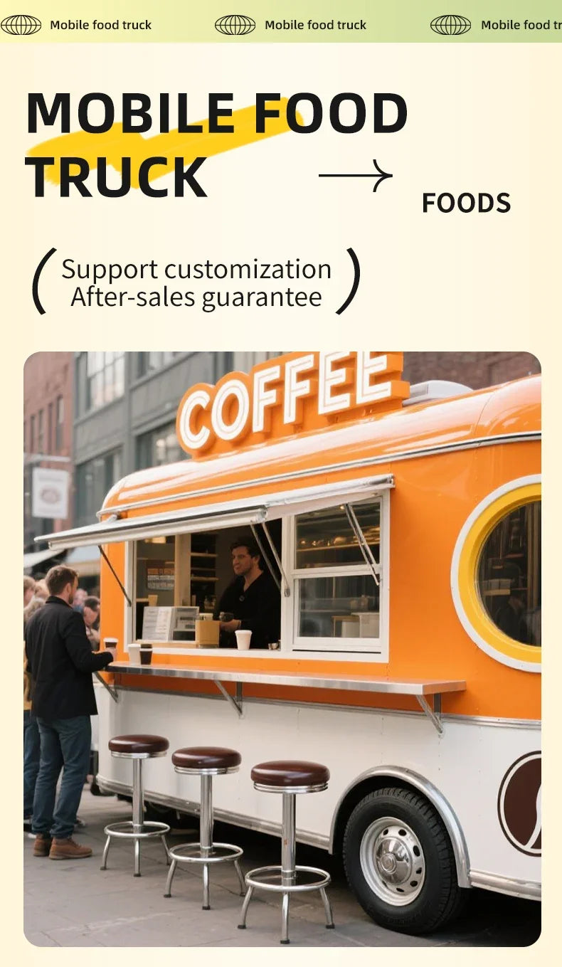 Commercial Hot Sale Food Truck Trailer Fully Equipped Multifunction Mobile Kitchen Customized