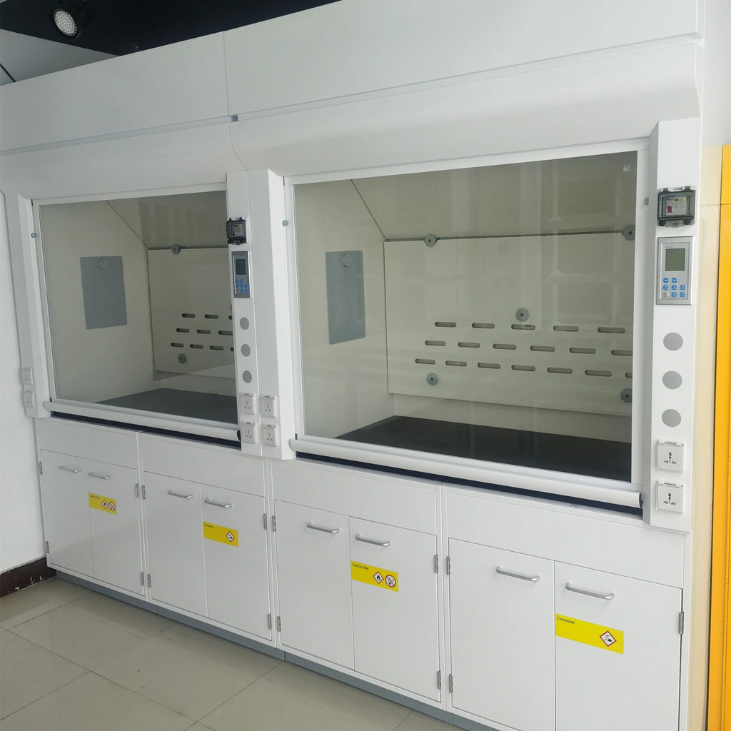Modern Industrial Steel Laboratory Ventilation Hood Corrosion-Resistant Ducted Fume Chamber Hospital Biology Factory University