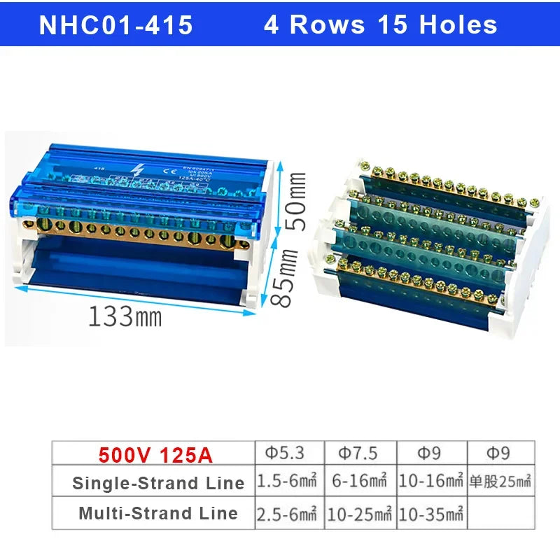 207 211 407 Din Rail Terminal Blocks Modular Screw Connection Power Distribution Block Box Universal Electric Wire Junction Box