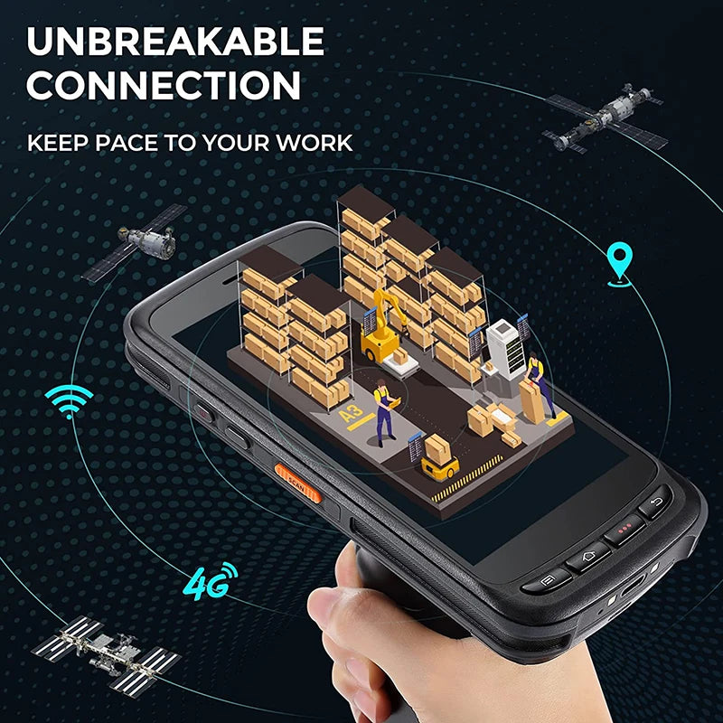Portable Logistics Handheld PDA Android 13 4G RAM 64G ROM Barcode Scanner 4G LTE WiFi Rugged Data Collector Chainway C72