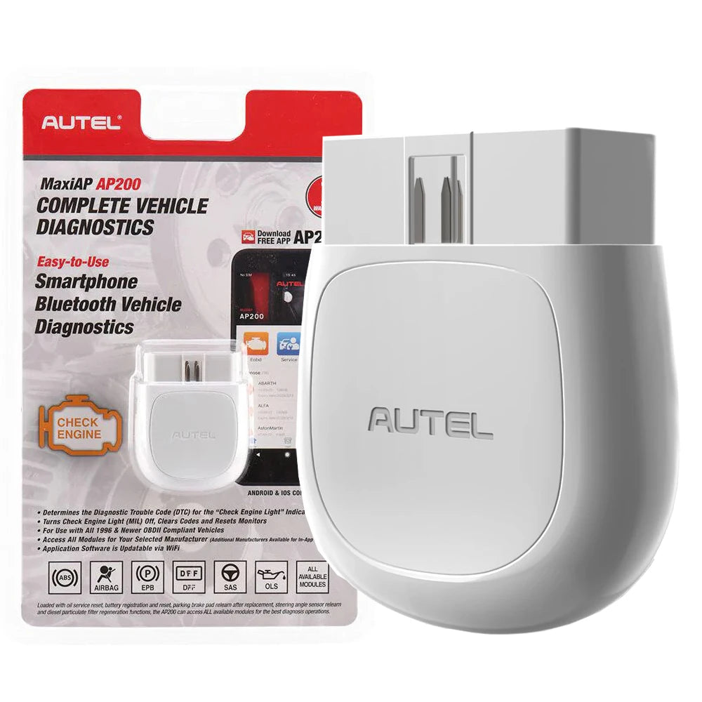 Autel AP200 Bluetooth OBD2 Scanner MaxiAP Code Reader with Full System VIN TPMS IMMO Service Car Diagnostic Tool for IOS Android