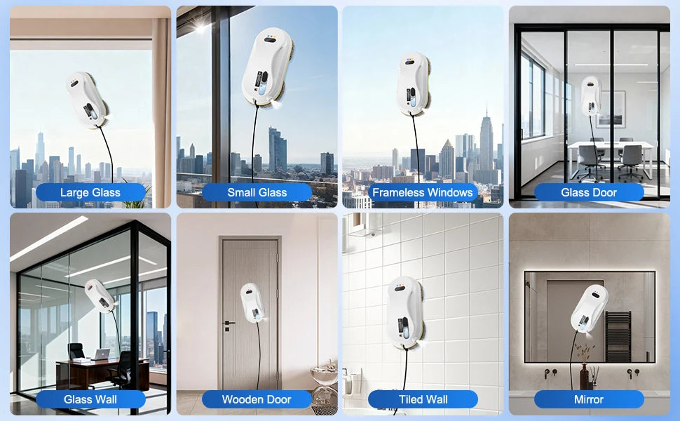 2026 New Upgrade 5600Pa Intelligent Window Cleaning Robot, Multiple Safety System Glass Cleaners for High-Rise Windows Ceiling