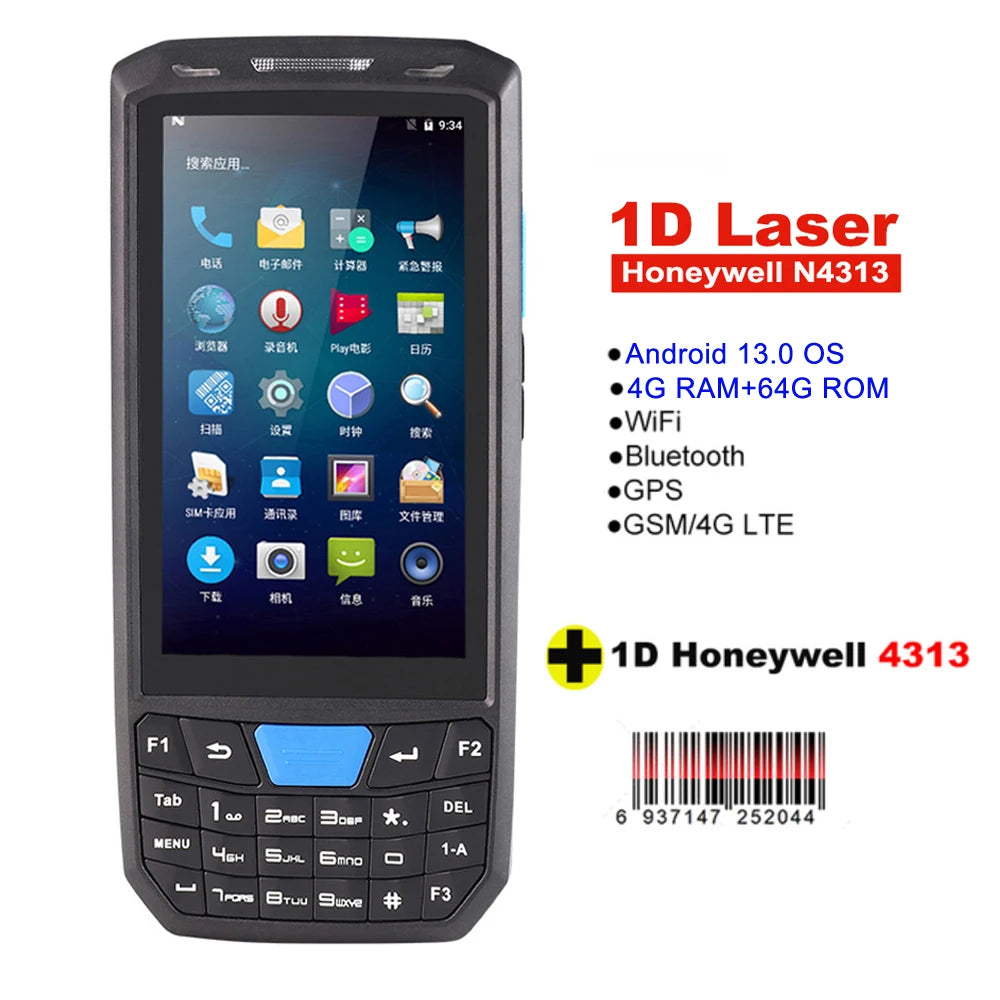 RUGLINE PDA Android Handheld Terminal Honeywell Barcode Scanner 1D 2D QR Portable Data Collector Terminal Device With 4G NFC