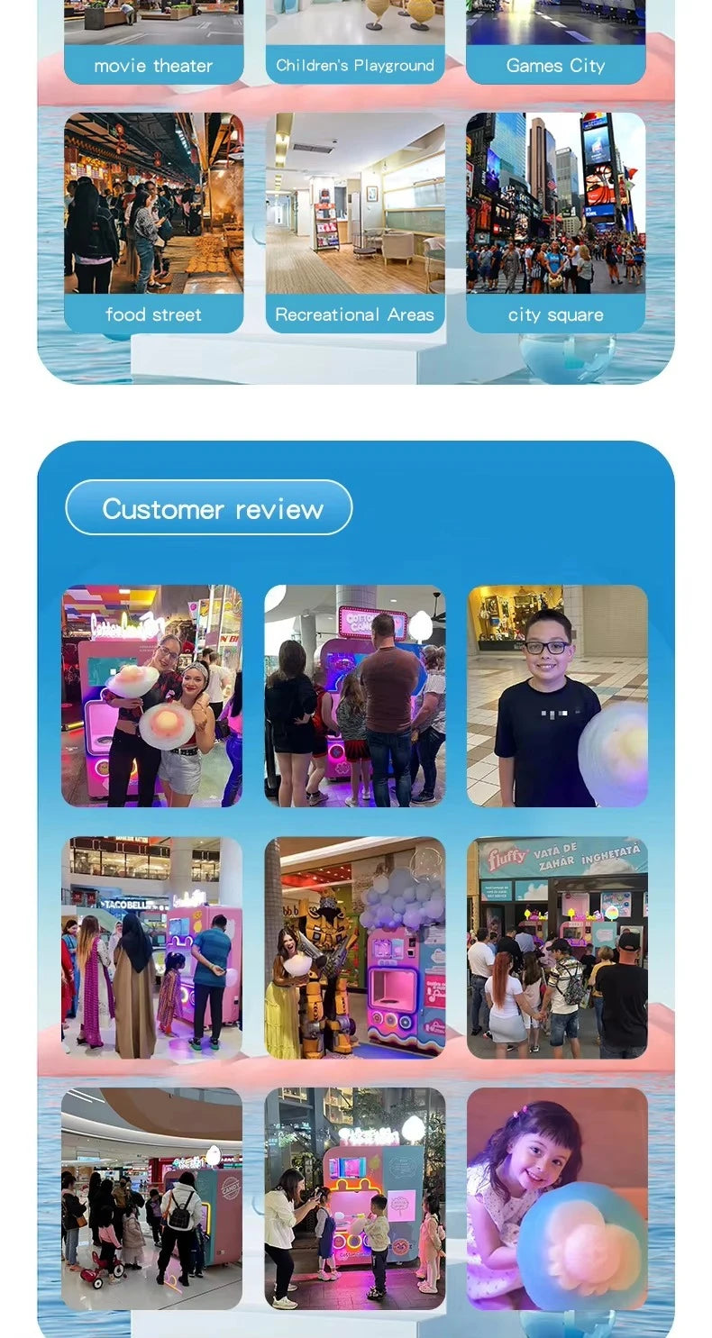 Customized Coin Operated Cotton Candy Vending Machine Automatic Commercial High Profit Mall Business Hot Sale