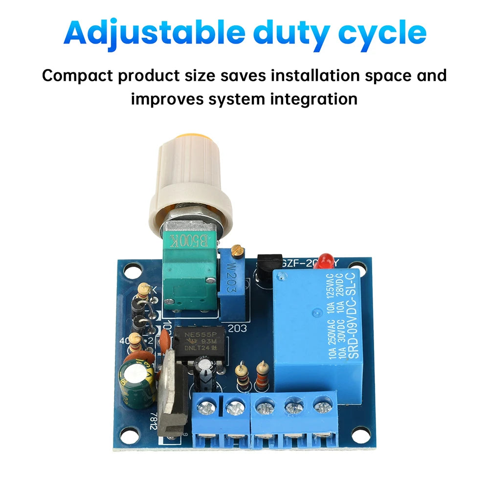 10A  Adjustable Frequency Switch Relay Module High Current Strobe Controller For Motor Forward Reverse and Flasher Applications