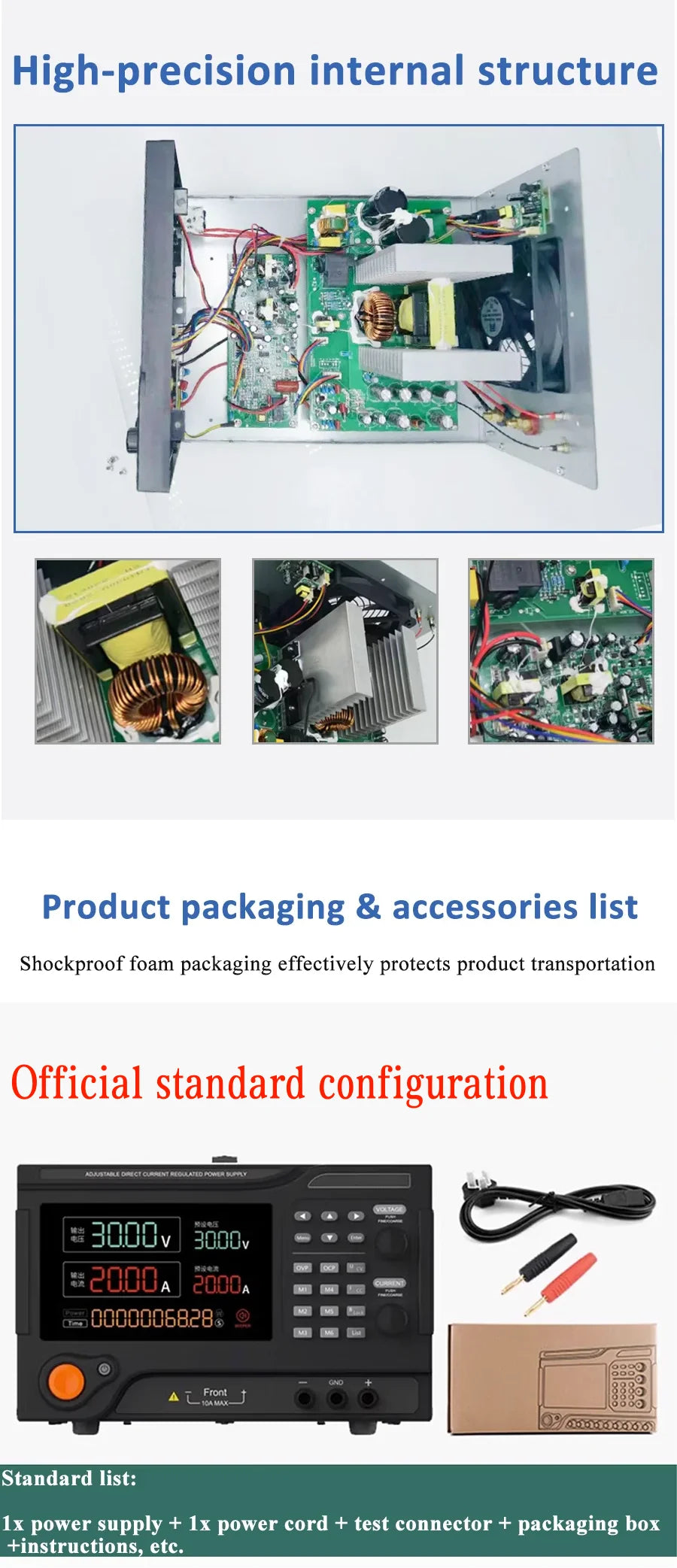 laboratory adjustable 800V 3A programmable dc power supply