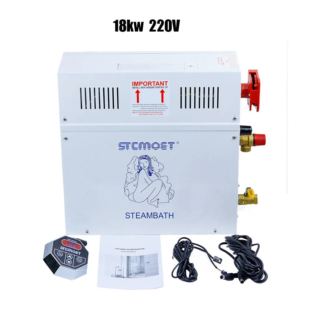 15KW 18kw 220v 380V Steam Generator Household Steam Bath Sauna Dry Stream Furnace Wet Steam Steamer Digital Controller