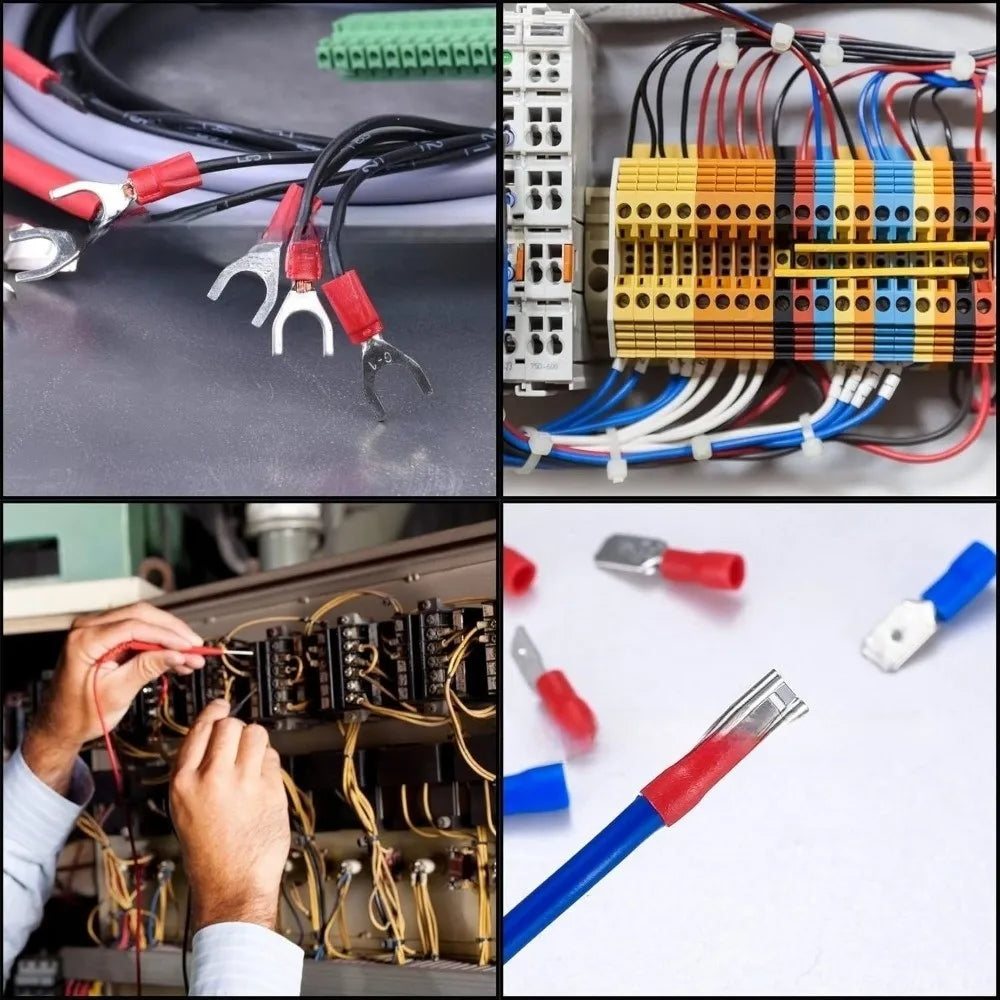 280pcs Multicolor Wire Terminal Tinplate OT Type Cold Pressure Terminal Set Round Lug Bare Nose Lugs Circular Crimping Terminal