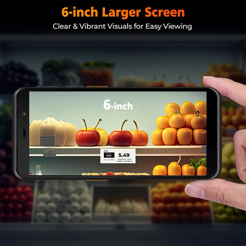 TC60 6 inch PDA Rugged Android Smart Terminal 2D Barcode Scanner with WIFI Bluetooth High Quality Mobile Industrial RFID
