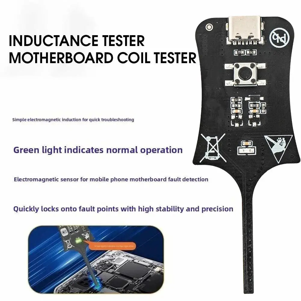 Precision Inductance Meter for Phone Repair Motherboard Short Circuit Finder Electromagnetic Induction Fault Detection Tool