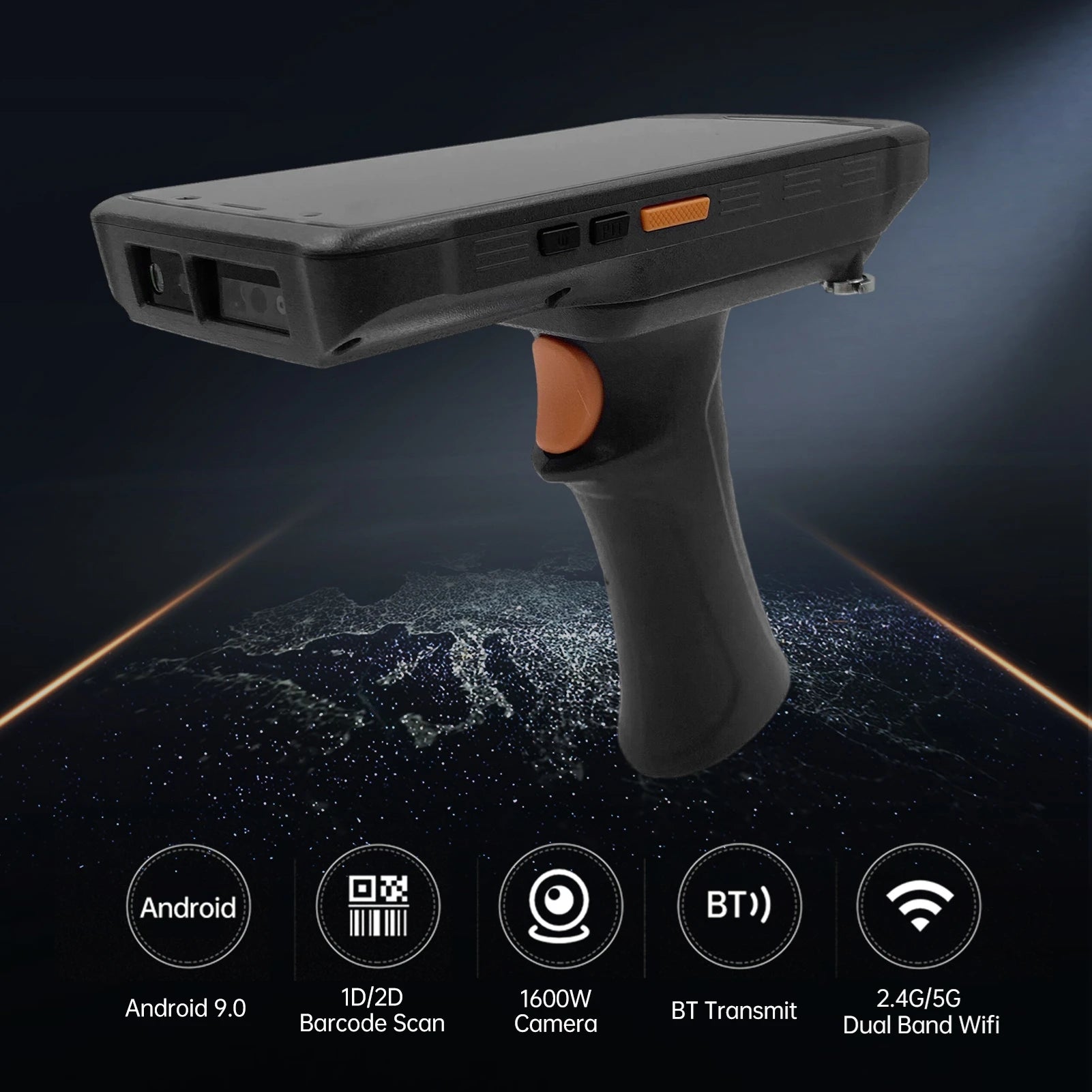 Handheld Terminal PDA for Android 9.0 1D 2D Barcode Scanning 4G WiFi BT with 5.5 Inch Touchscreen for Supermarket Restaurant War