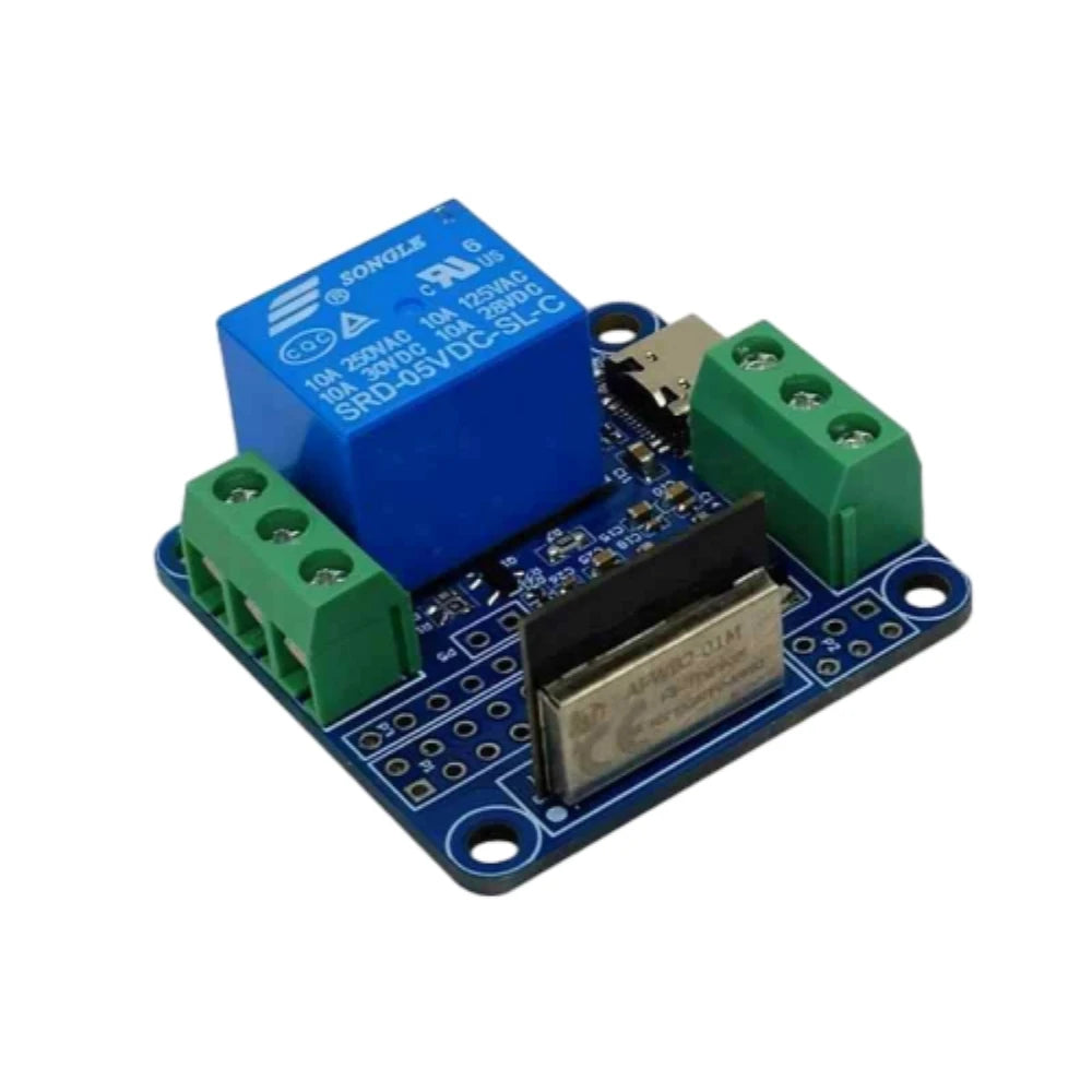 WB2-01M WiFi Bluetooth BLE Single Relay Module Suit for WB2 Secondary Development with Led Indicator Type-C/DC7-12V Power Supply