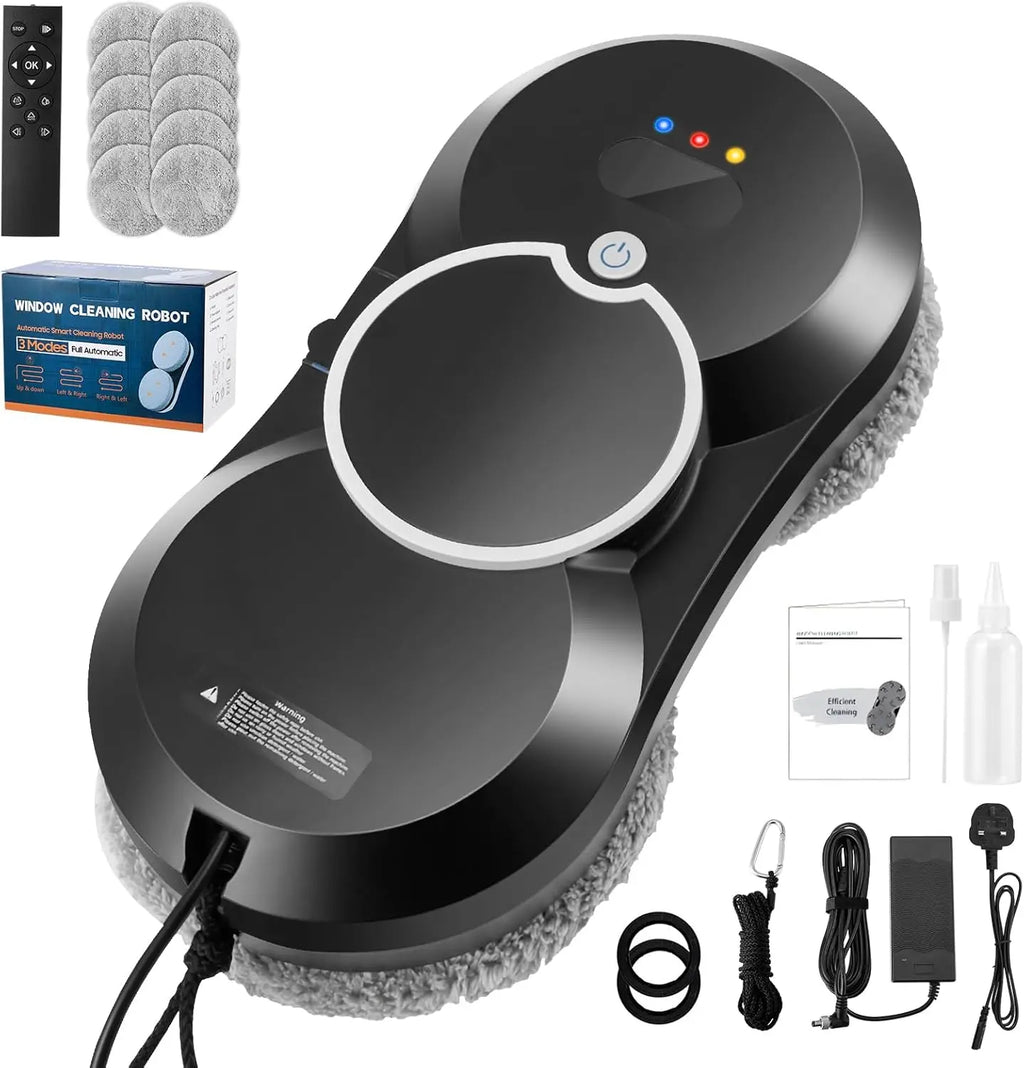 2026 New Upgrade 5600Pa Intelligent Window Cleaning Robot, Multiple Safety System Glass Cleaners for High-Rise Windows Ceiling