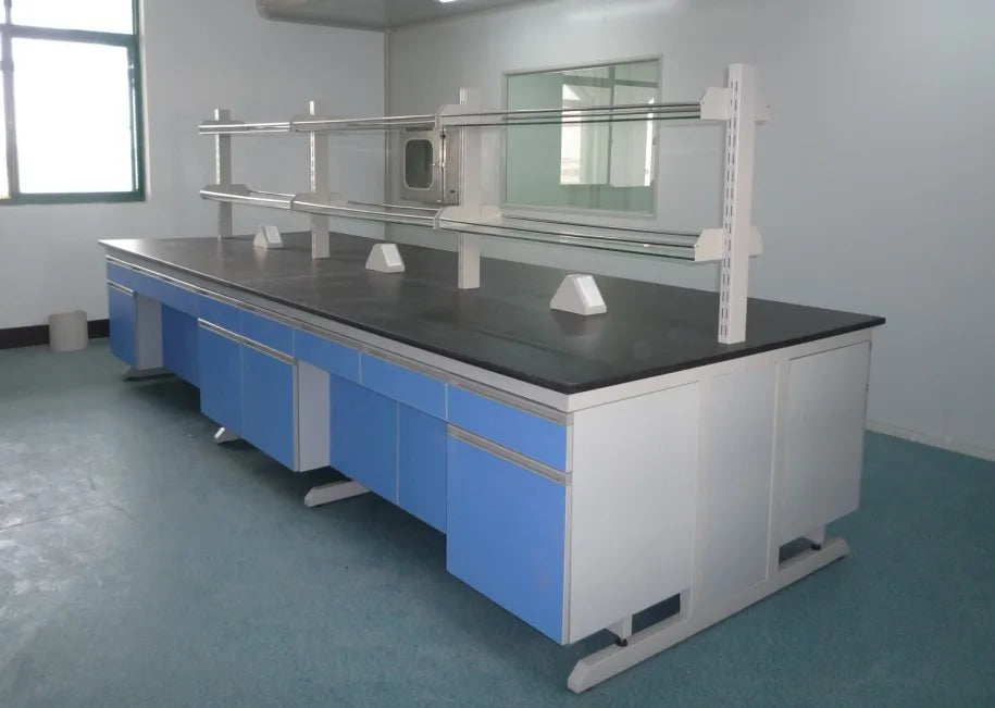 Hot Selling Lab Furniture Laboratory Metal Bench With Wood Cabinet For School