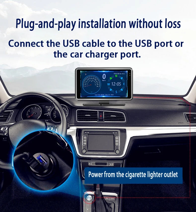 New Smart Car Built-in GPS Plug and Play HD Dash Cam Head-Up Display All-in-One with Wireless WiFi Connectivity