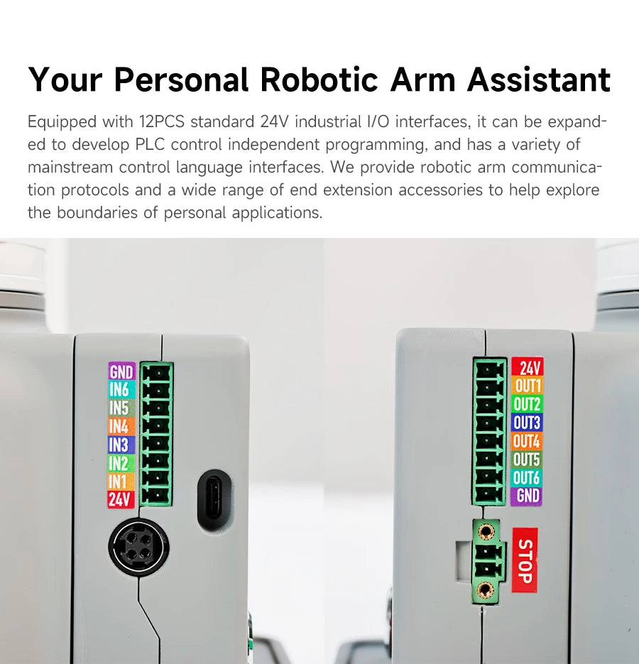 myCobot 320 M5 Robotic Arm 7DOF Collaborative Robot 1KG Load Support APP Control ROS2 Simulation Python C JavaScript Programming