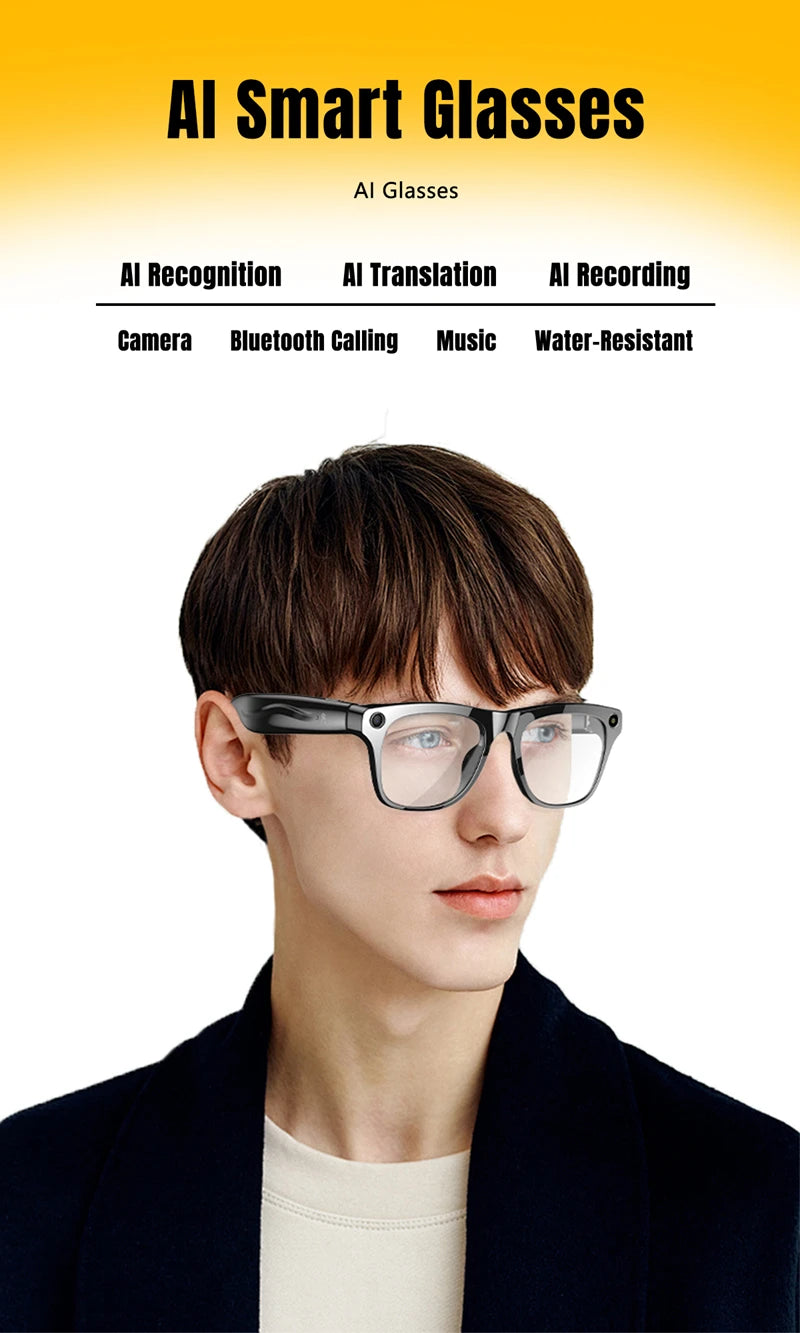 HD Camera 1080P AI Smart Glasses Multifunctional Variable color Bluetooth Call Voice Assistant Music Player Smart Translation ﻿
