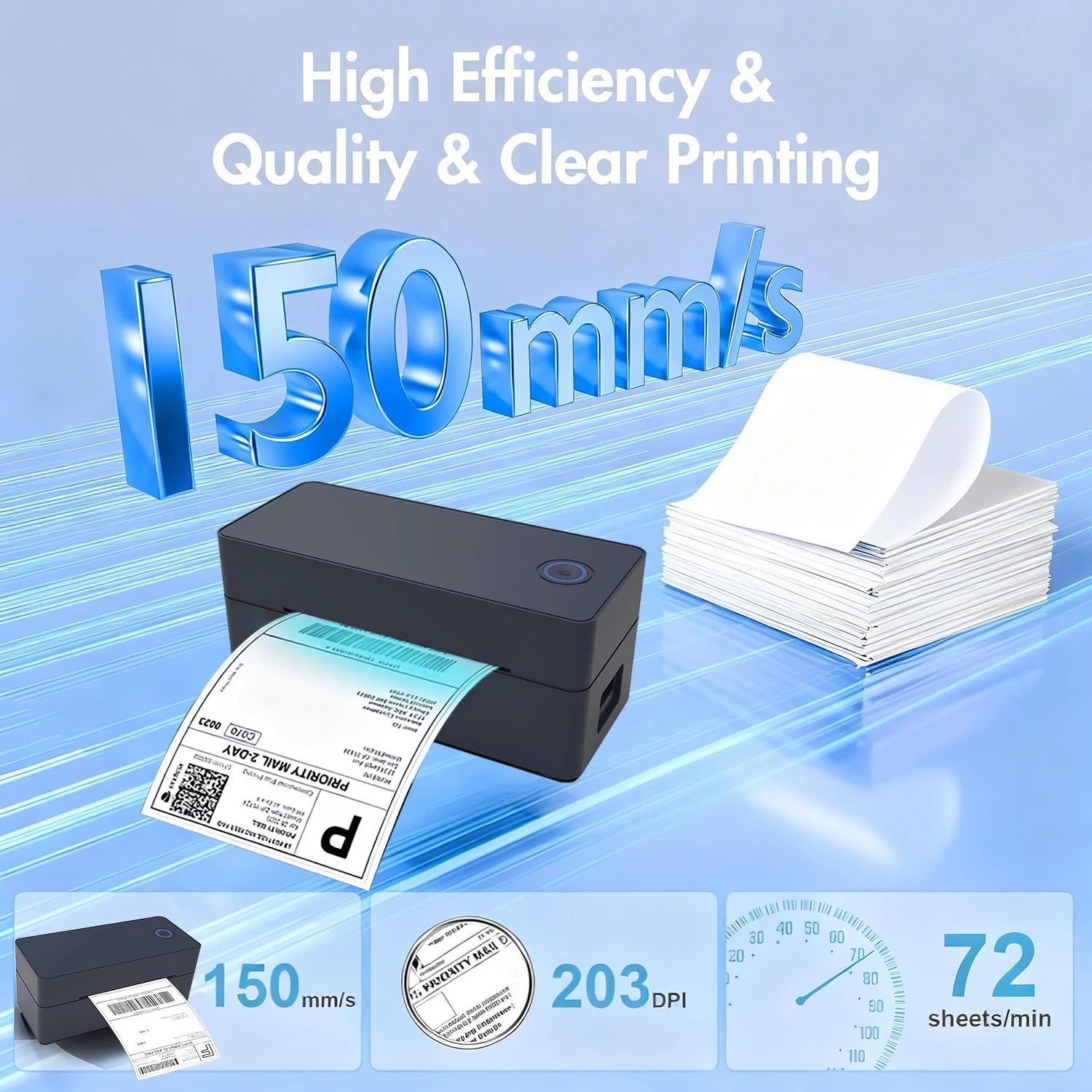 Bluetooth Thermal Printer4×6 Shipping Label Printer For Small Businesses,Desktop Thrmal Label Printers For Shipping Package