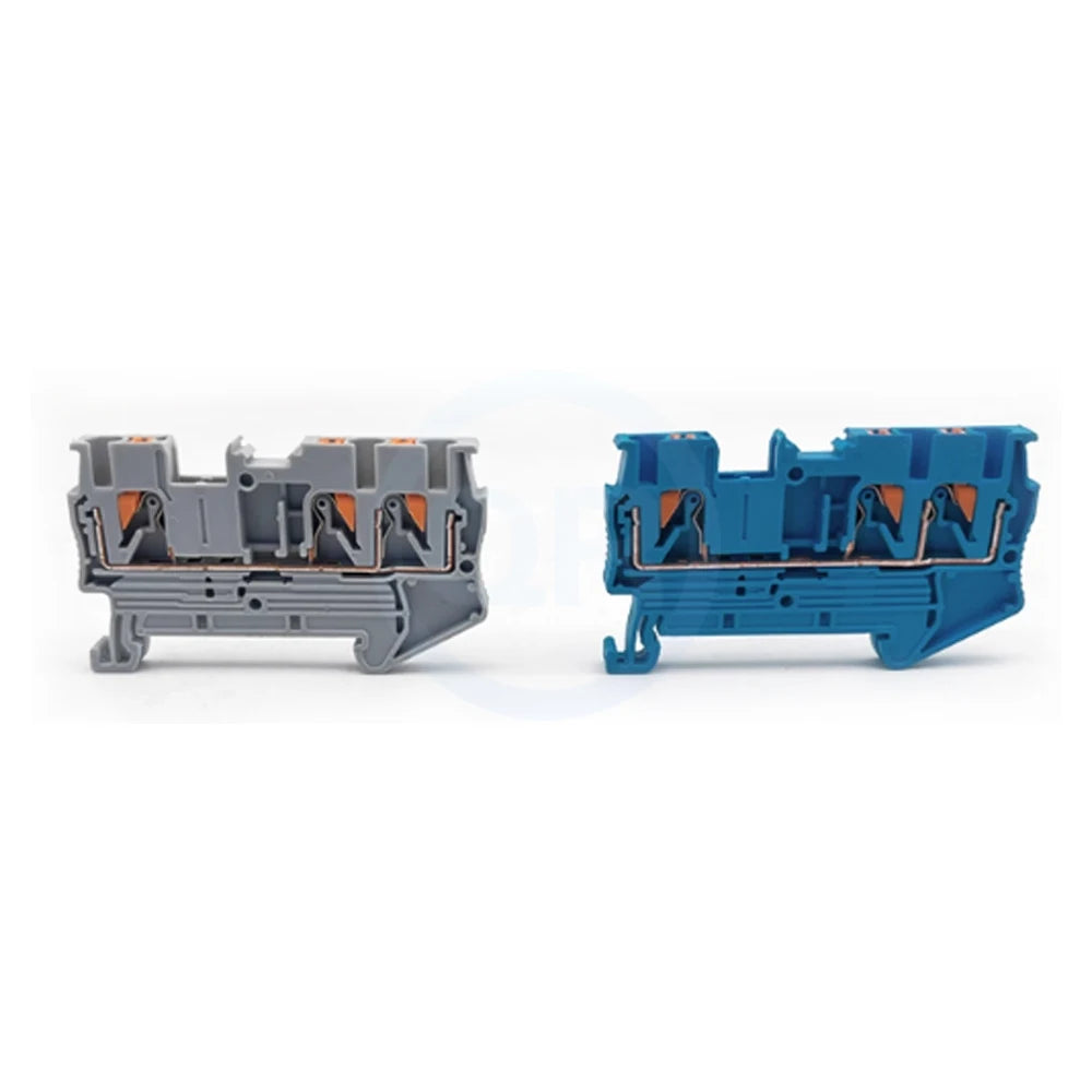 (10 pcs)PT2.5-TWIN Terminal Block Rail-Mounted Direct-Plug Spring-Loaded Quick-Connect Terminal Block (One Input, Two Outputs)