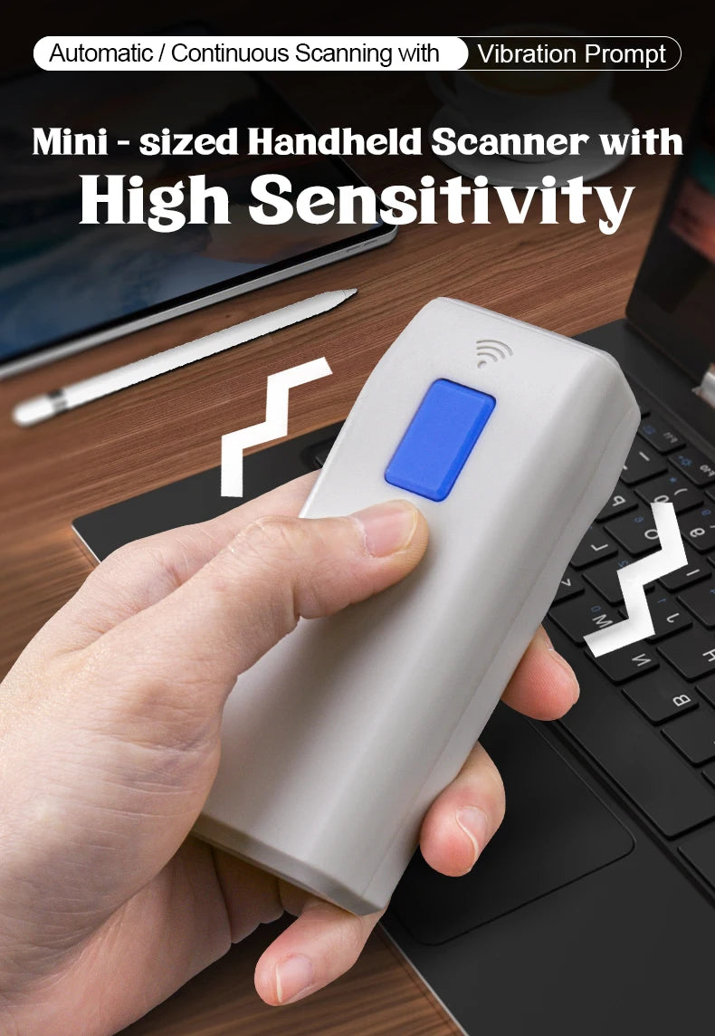 NETUM Bluetooth barcode Scanner Portable 2D barcode reader for express delivery and logistics wireless 2.4G USB connection