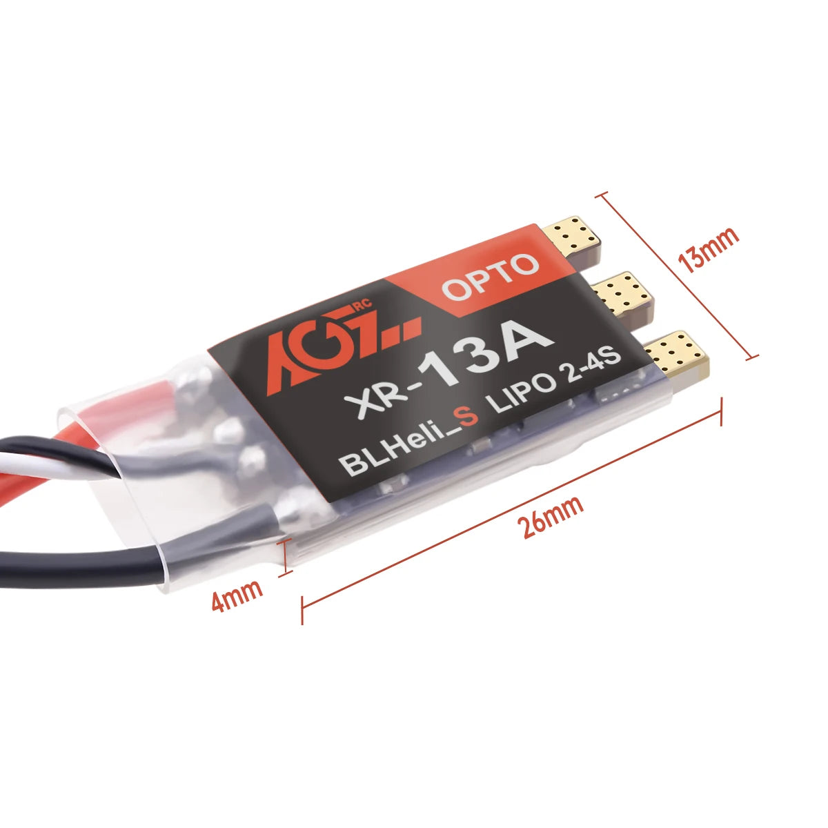 AGFRC XR-13A Brushless 13A ESC DSHOT600 BLHeli_S 2-4S Lipos Electronic Speed Controller for FPV QAV Drone Multirotor Quadcopter