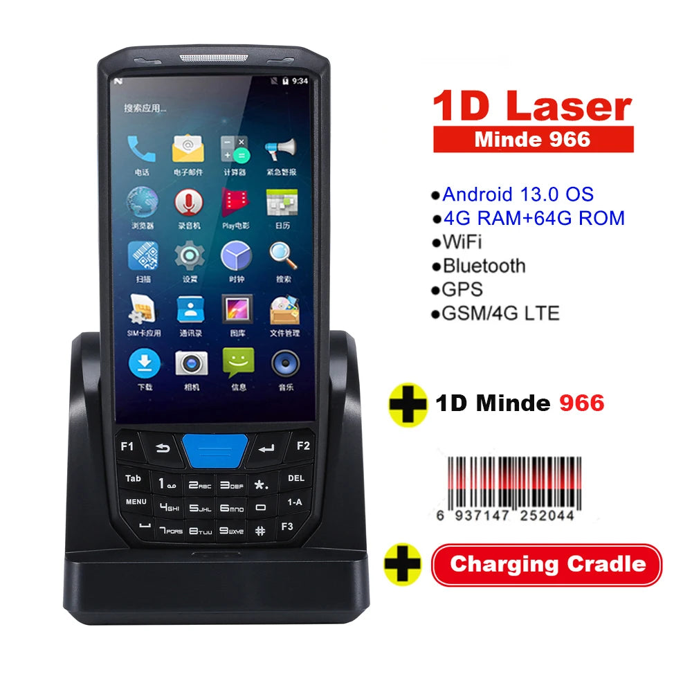 RUGLINE PDA Android Handheld Terminal Honeywell Barcode Scanner 1D 2D QR Portable Data Collector Terminal Device With 4G NFC