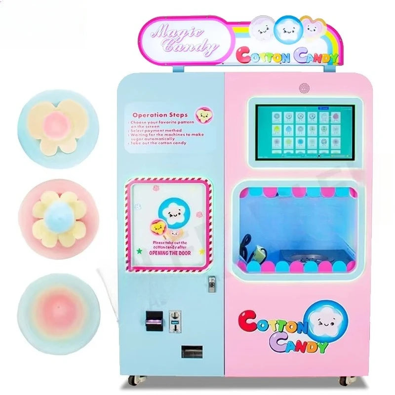 Customized Coin Operated Cotton Candy Vending Machine Automatic Commercial High Profit Mall Business Hot Sale