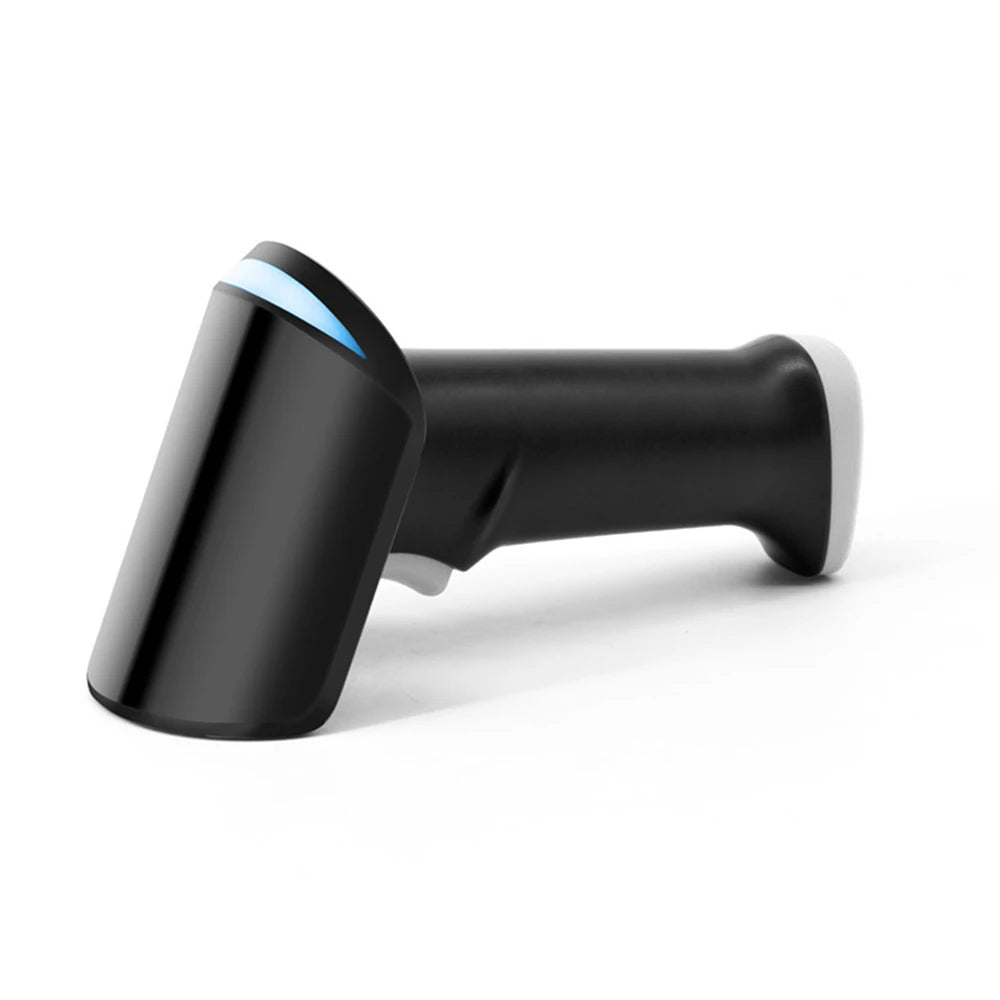 【New】Wireless 2D 1D Barcode Scanner BT+2.4G+USB Wired High Speed Scanning with Pedestal Wireless Charging Stand and OLED Display