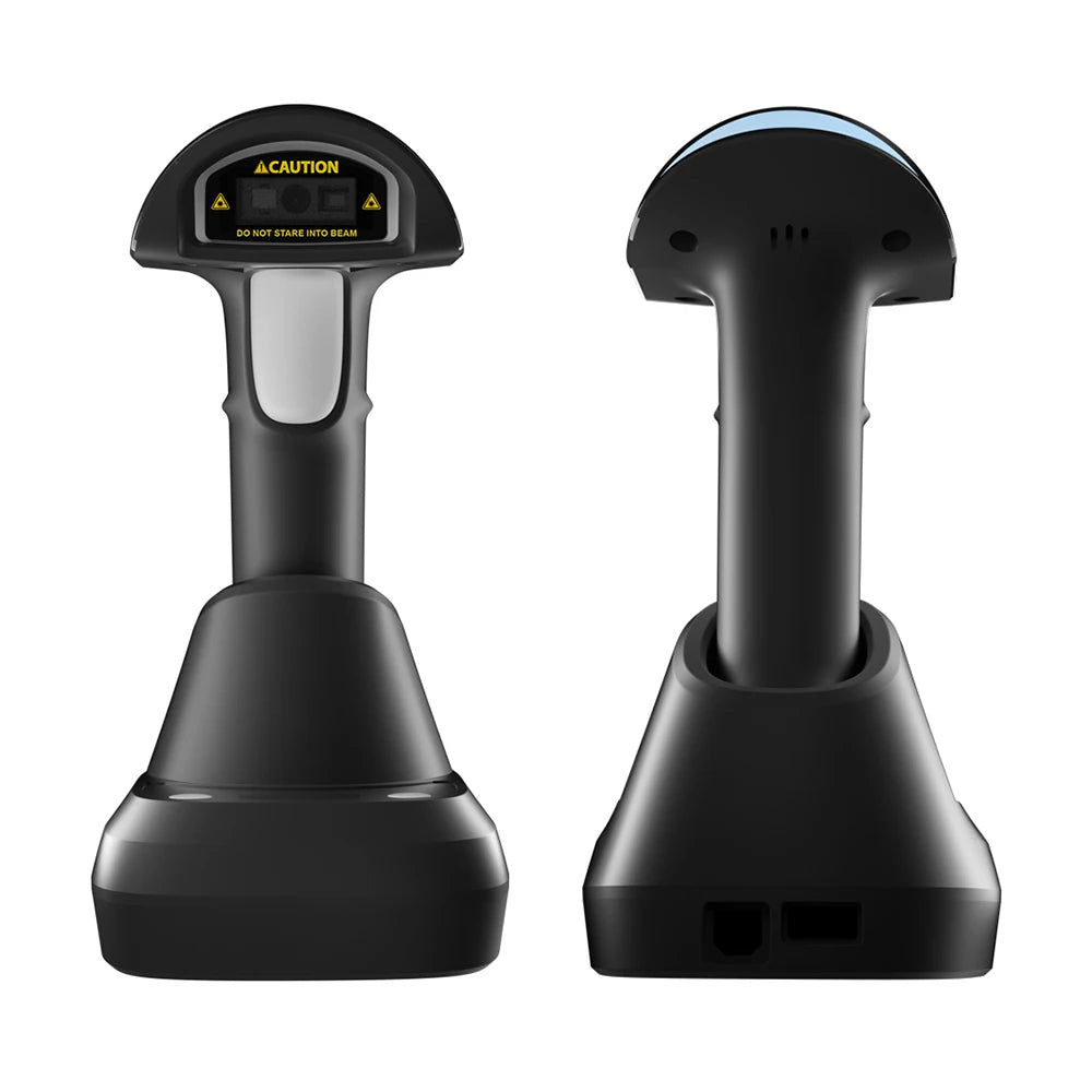 【New】Wireless 2D 1D Barcode Scanner BT+2.4G+USB Wired High Speed Scanning with Pedestal Wireless Charging Stand and OLED Display