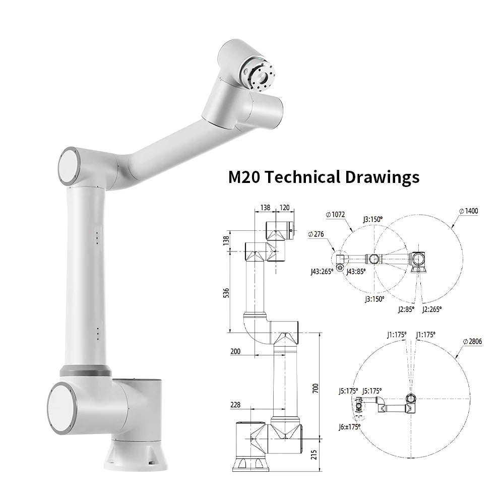 Customized Cobot 10kg Payload 6 Axis Collaborative Robot Arm for Automatic Palletizing Pick and Place Material Handling