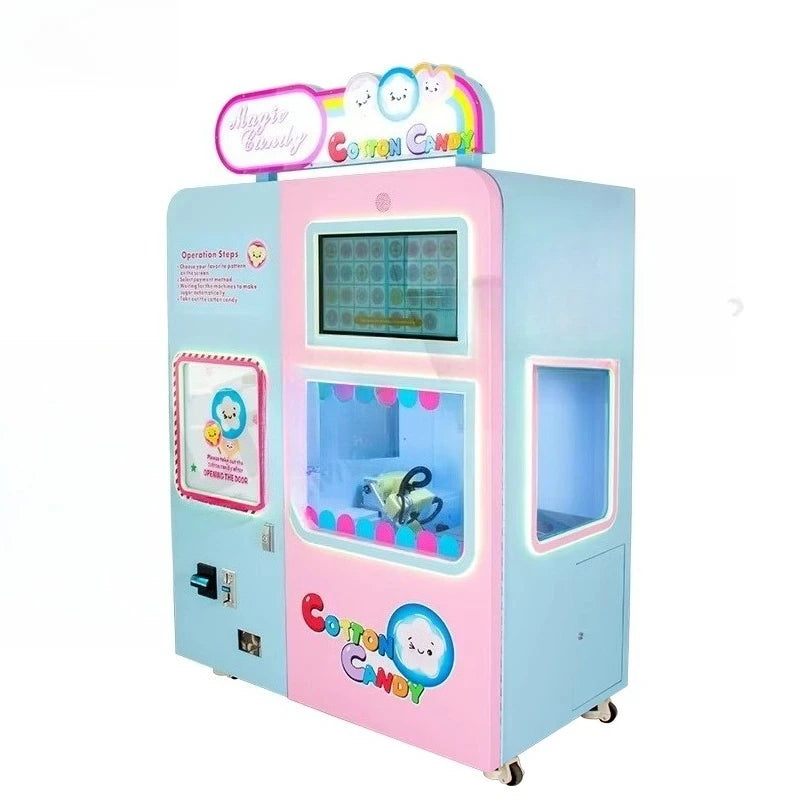 Customized Coin Operated Cotton Candy Vending Machine Automatic Commercial High Profit Mall Business Hot Sale