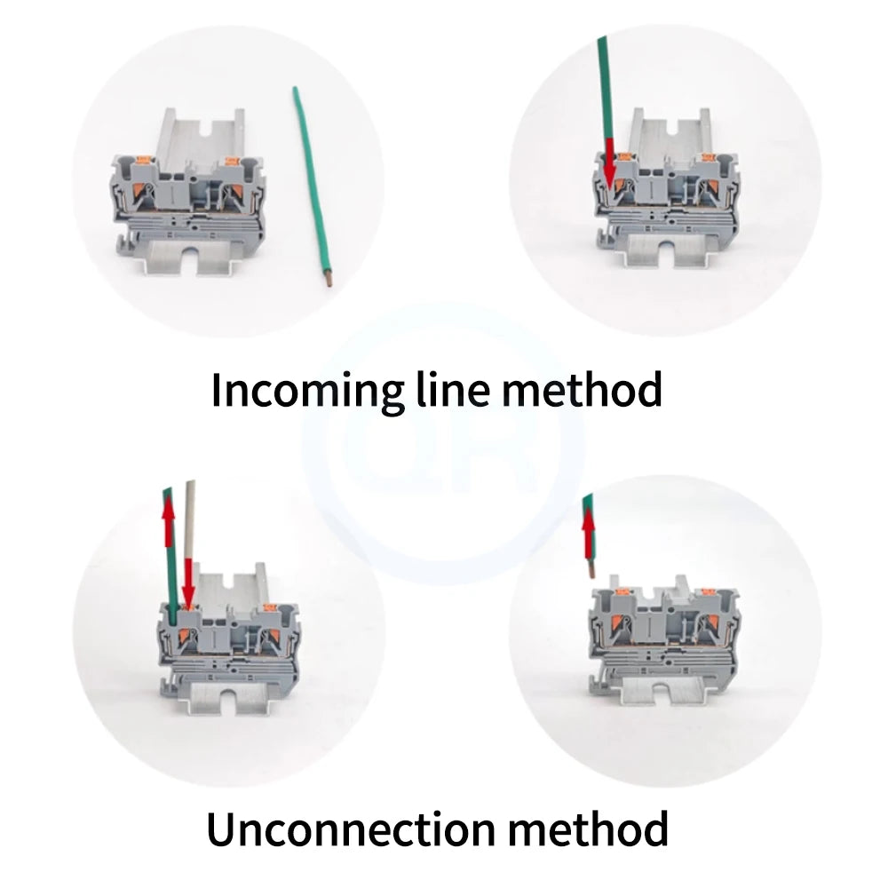 (10 pcs)PT2.5-TWIN Terminal Block Rail-Mounted Direct-Plug Spring-Loaded Quick-Connect Terminal Block (One Input, Two Outputs)