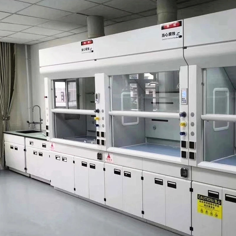 Modern Industrial Steel Laboratory Ventilation Hood Corrosion-Resistant Ducted Fume Chamber Hospital Biology Factory University