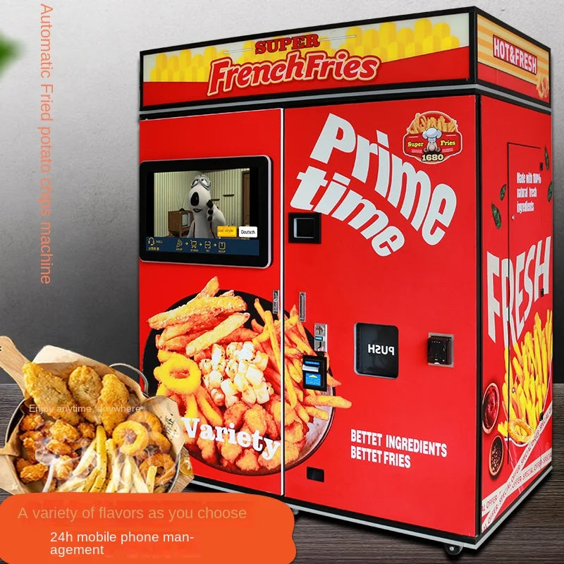 Automatic Intelligent Commercial Unmanned Self-Service French Fries Fried Chicken Vending Machine CNC Services Included