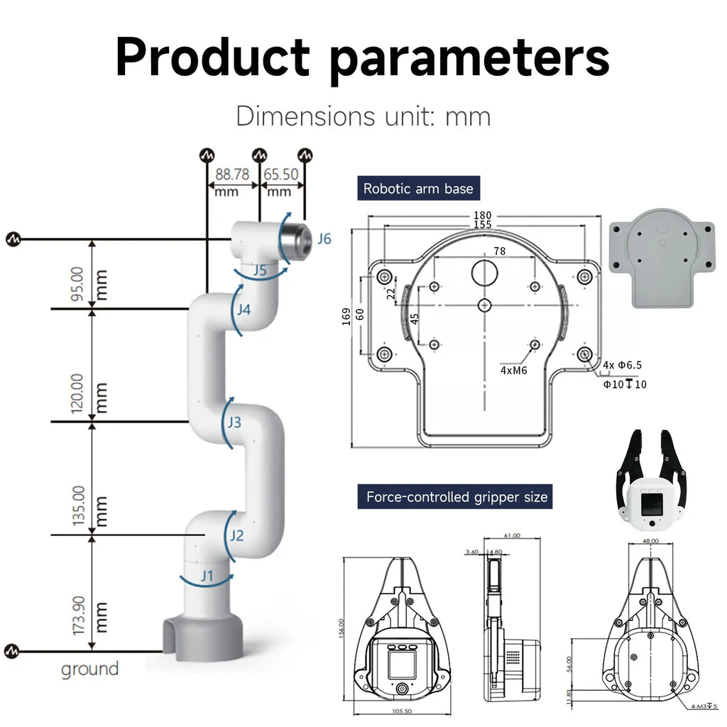 myCobot 320 M5 Robotic Arm 7DOF Collaborative Robot 1KG Load Support APP Control ROS2 Simulation Python C JavaScript Programming
