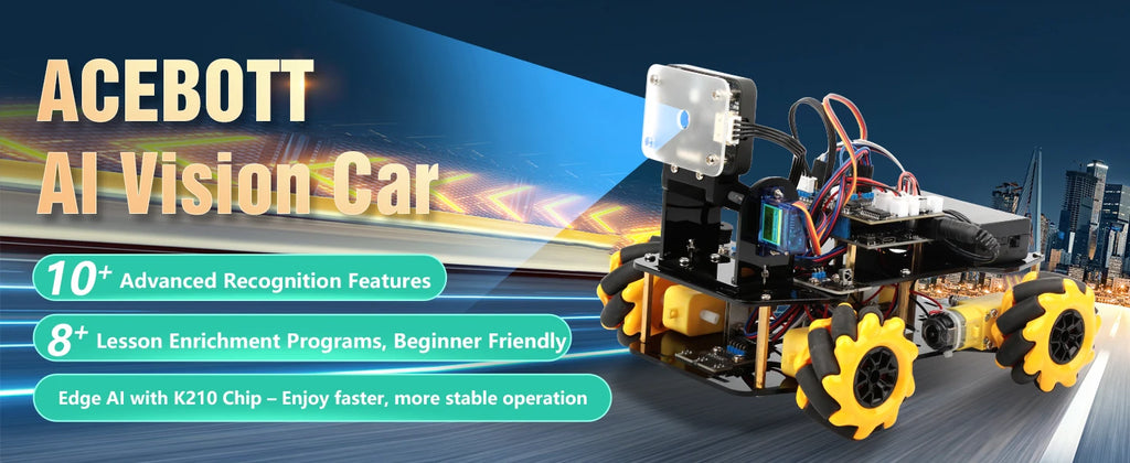 ACEBOTT AI Robot Car Kit with Real-Time Object Detection and Tracking for Arduino Smart Robotics Programming Kit