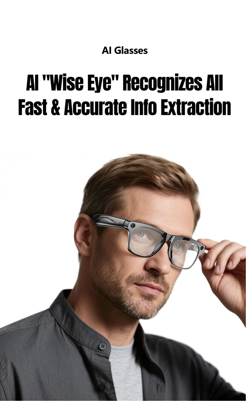 HD Camera 1080P AI Smart Glasses Multifunctional Variable color Bluetooth Call Voice Assistant Music Player Smart Translation ﻿