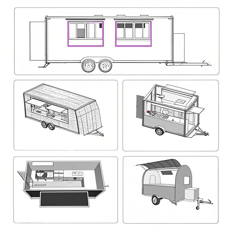 Commercial Hot Sale Food Truck Trailer Fully Equipped Multifunction Mobile Kitchen Customized