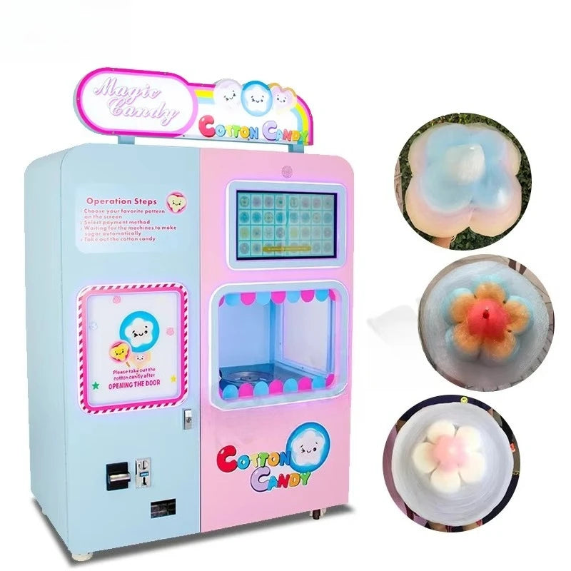 Customized Coin Operated Cotton Candy Vending Machine Automatic Commercial High Profit Mall Business Hot Sale