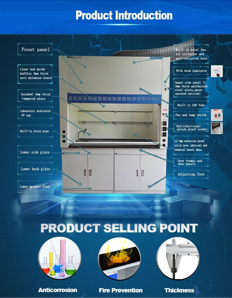 New Laboratory Fume Hood Cupboard For Inspection And Testing Center