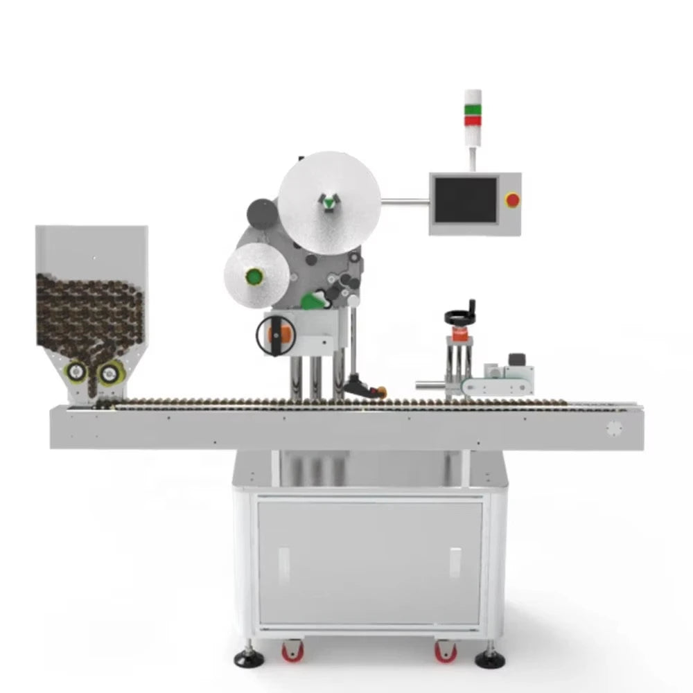 Automatic Tube Labeling Machine Tube Labeler Tube Label Applicator with Feeder and Printer