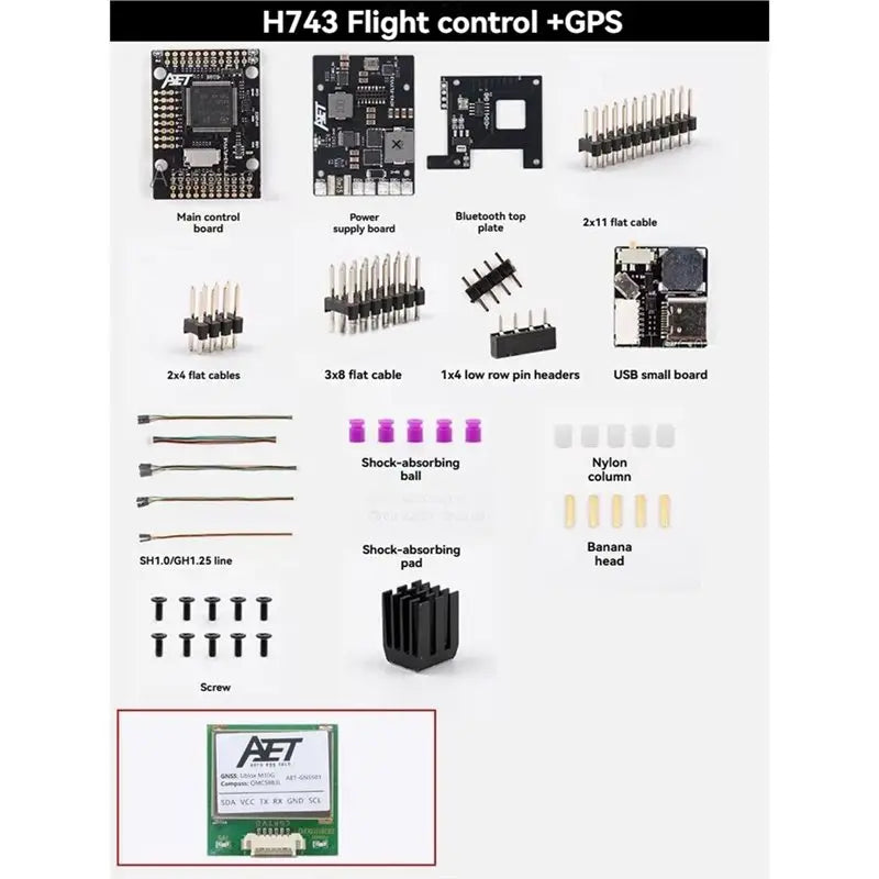ABGI-H743-Basic FC H743 Flight Controller With Dual-CH IMU, GPS Module, Bluetooth USB Interface For RC FPV Drone Parameter Adjus