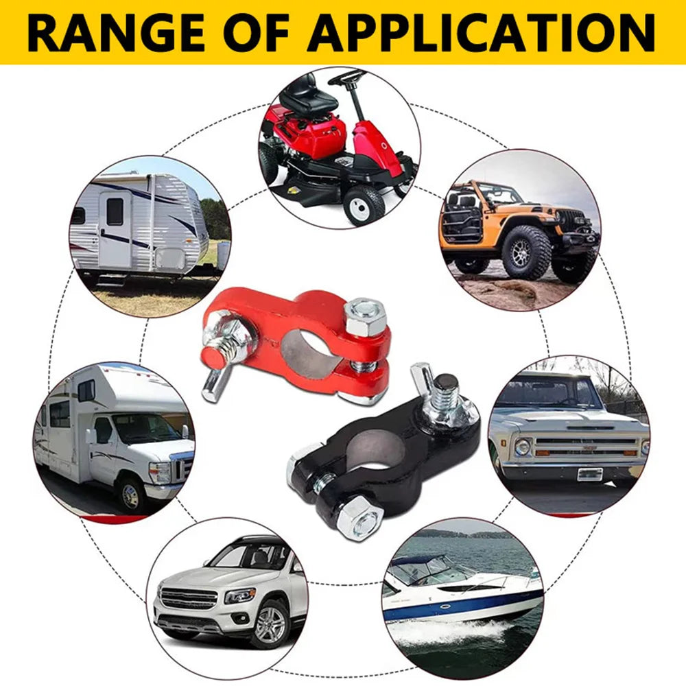 Car Battery Terminal Connectors Quick Releas Top Post Connector Pole Heavy-duty Clamp Clip Terminal Pile Head for Caravan Boat