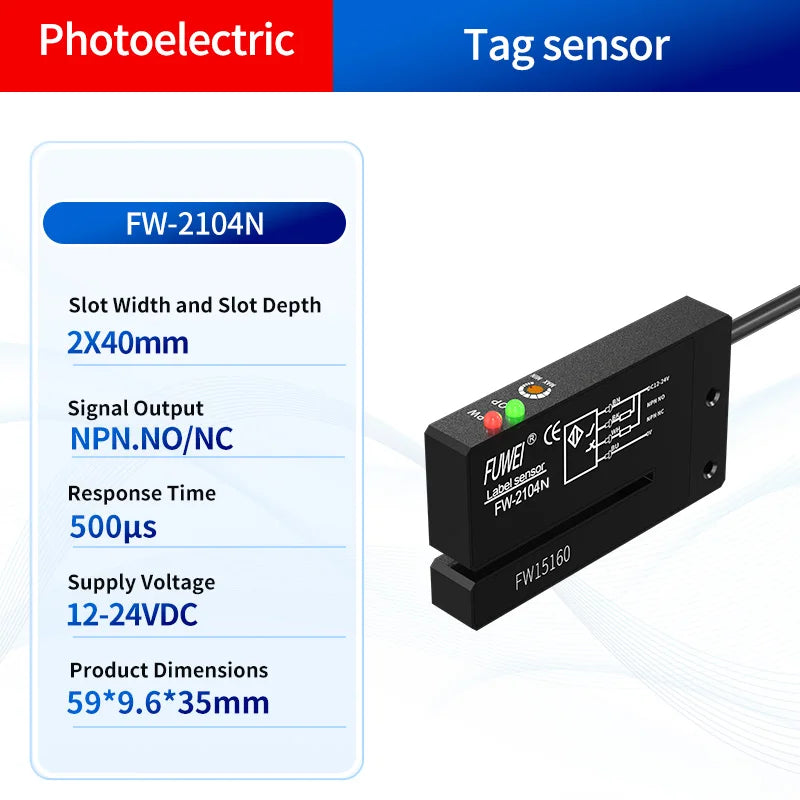 FUWEI Optical Sensor Automatic Labeling Machine Equipment Photoelectric Label Sensor Sot Type Optical Sensor Column Labels