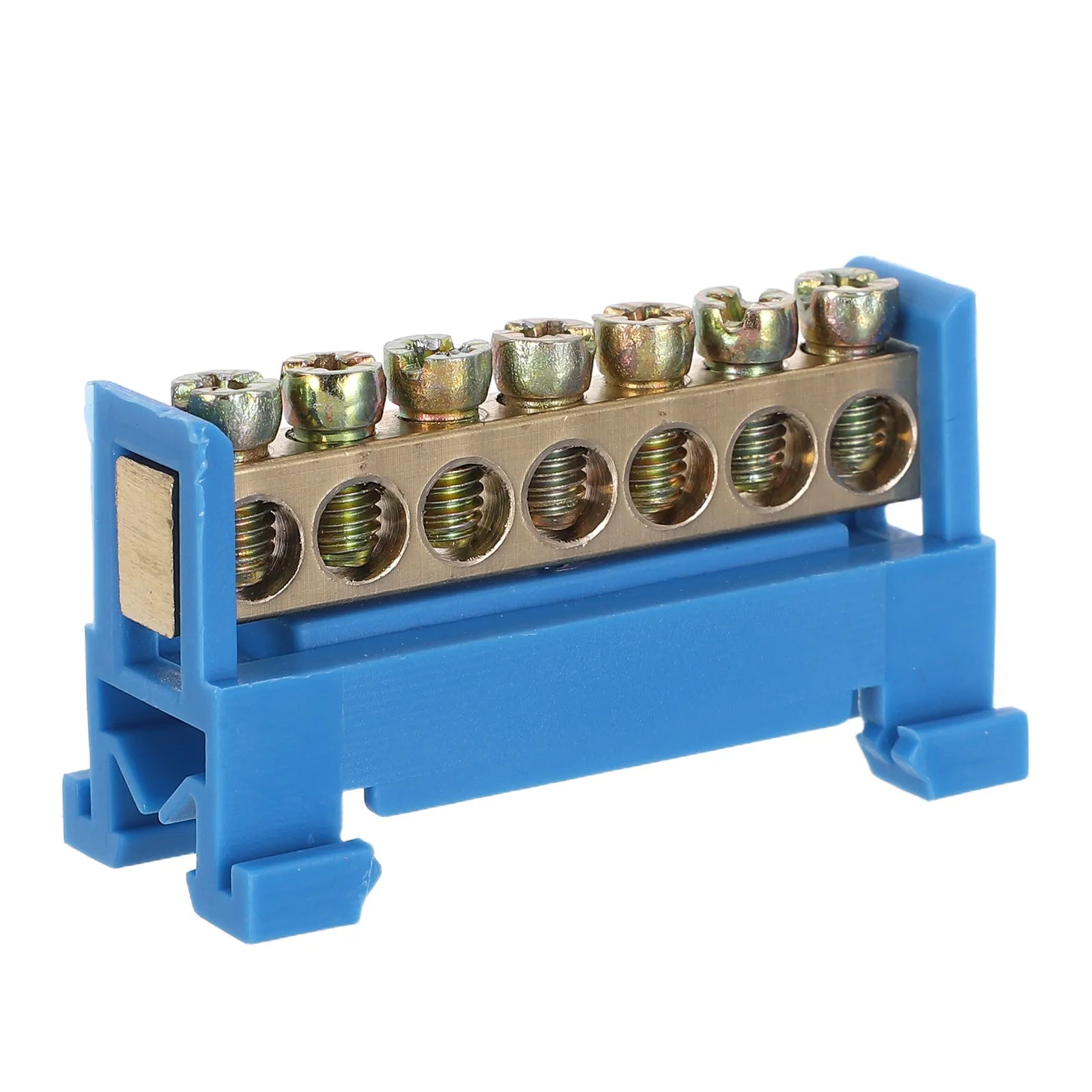 Terminal Block Terminal Bus Bar 7 Positions Screw Grounding Strip Block Din Rail Type Bottom Seat Electrical Terminal Strip