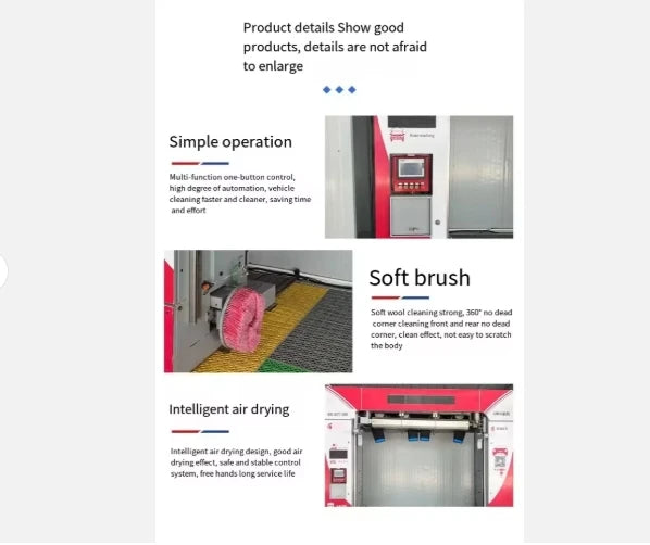 Customize Full-automatic Touchless Car Wash Machines, Commercial Intelligent 24-hour Self-service Unattended Car Wash Equipment.