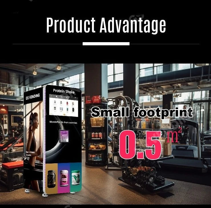 Smart Protein Shake Vending Machine Automatic Mixing System Touch Screen Cashless Payment Gym Fitness Use